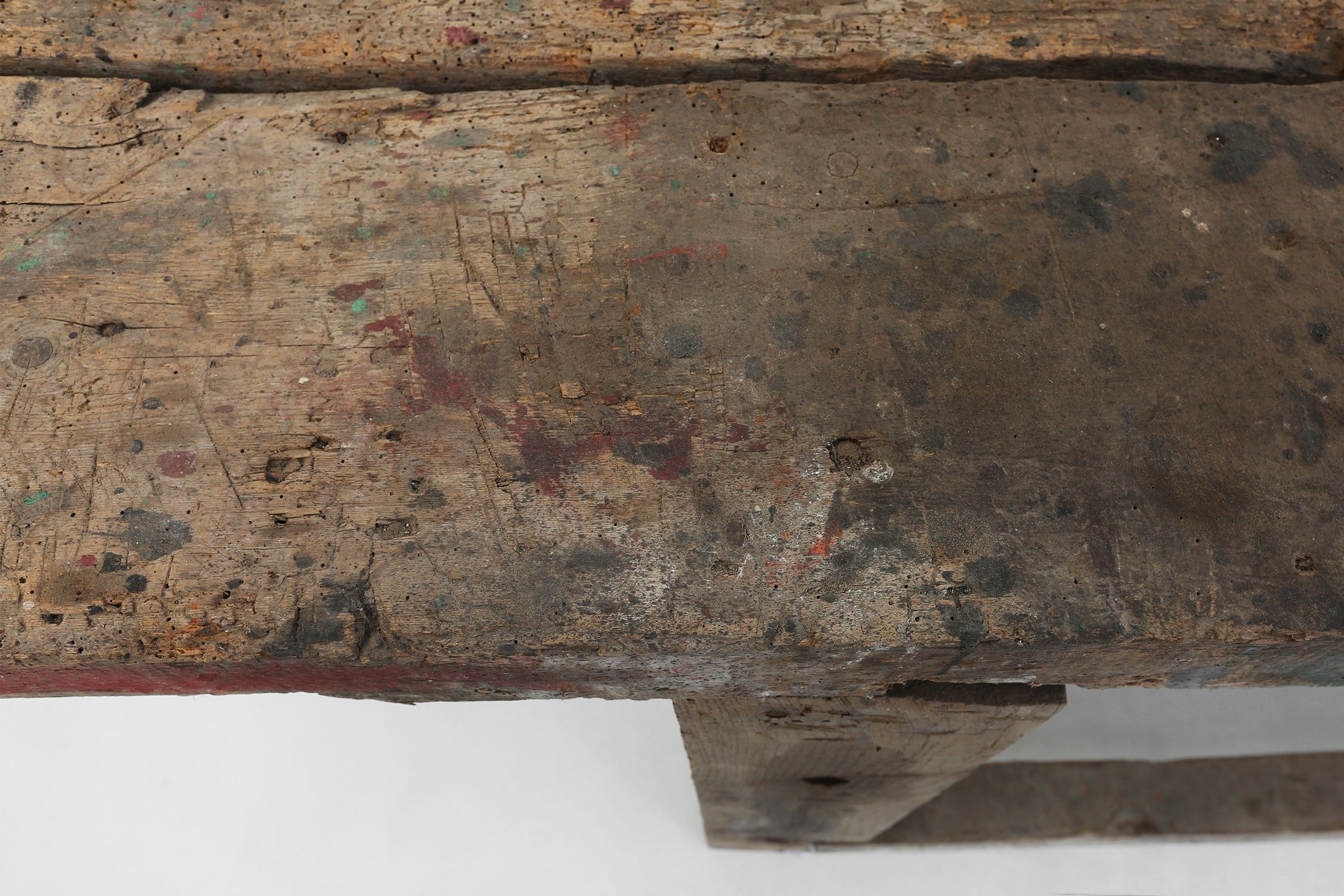 Industrial Oak Workbench with Exceptional Patina, Belgium ca. 1850thumbnail